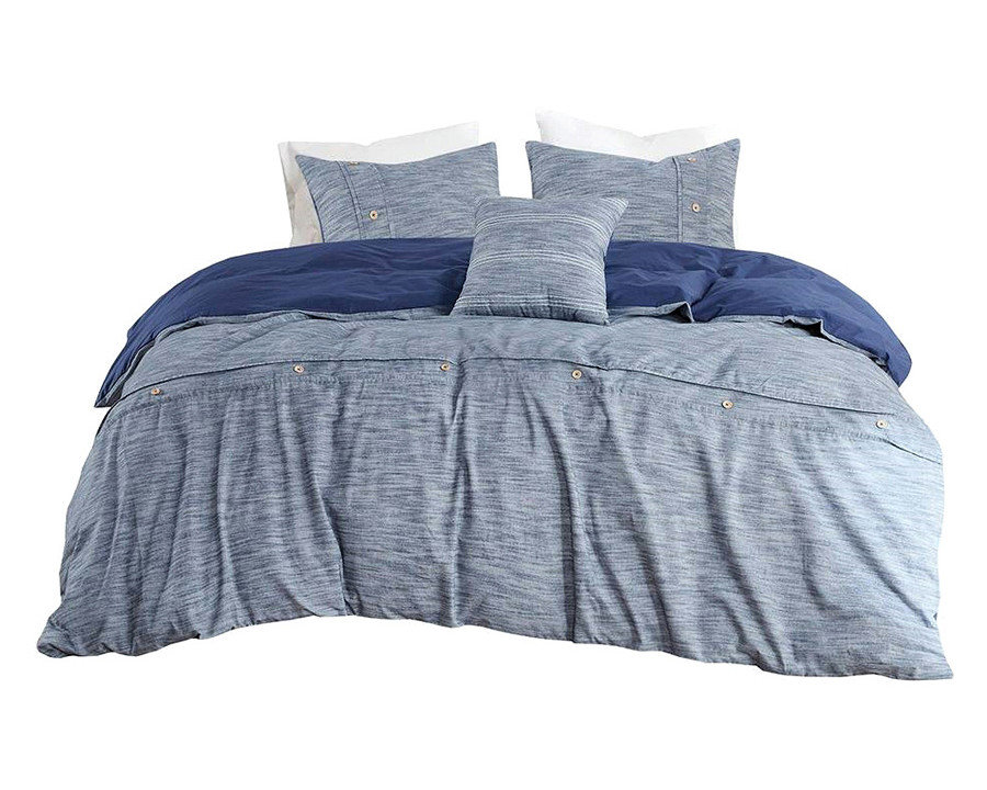 FaFurn 5-Piece Cotton Farmhouse Comforter Set - Blue, King Size/California King