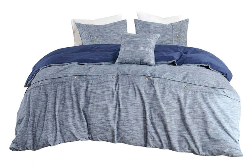 FaFurn™ 5-Piece Cotton Farmhouse Comforter Set - Blue, Full/Queen Size