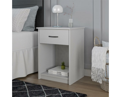 FaFurn 1-Drawer Nightstand - Light Gray, Wood