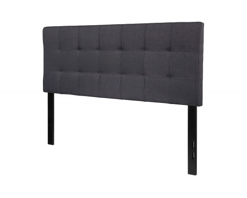 FaFurn - Full Size Dark Gray Fabric Linen Upholstered Panel Headboard