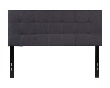 FaFurn - Full Size Dark Gray Fabric Linen Upholstered Panel Headboard