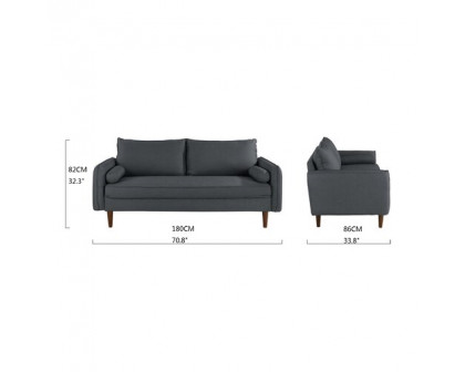 FaFurn™ Modern Sofa - Dark Gray, Fabric