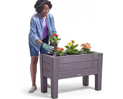 FaFurn Garden Bed Planter Box - Dark Gray, Plastic