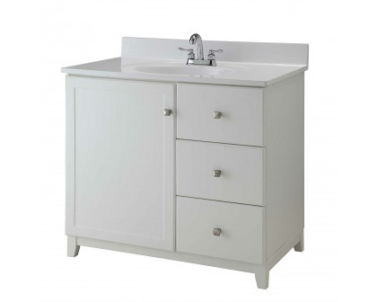 FaFurn™ Vanity Cabinet with Nickel Hardware - White