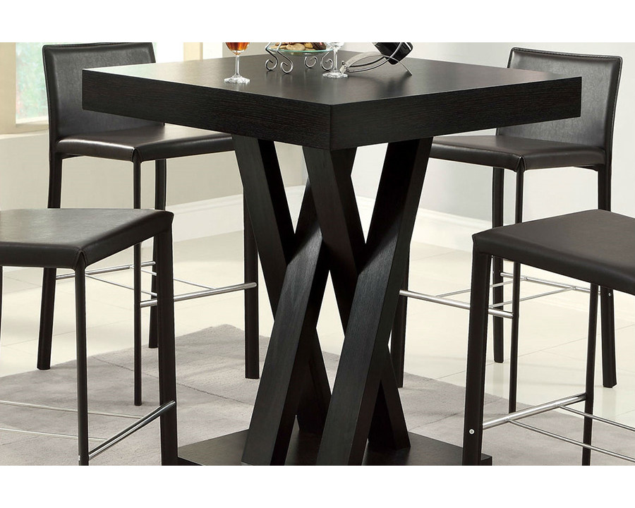 FaFurn - Modern 40-Inch High Square Dining Table in Dark Cappuccino Finish