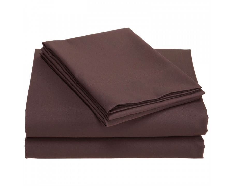 FaFurn - Full Size Sheet Set in Chocolate Brown, Microfiber