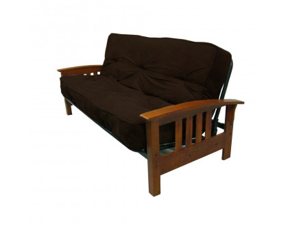 FaFurn™ Full Size Mattress with Futon Cover - Chocolate