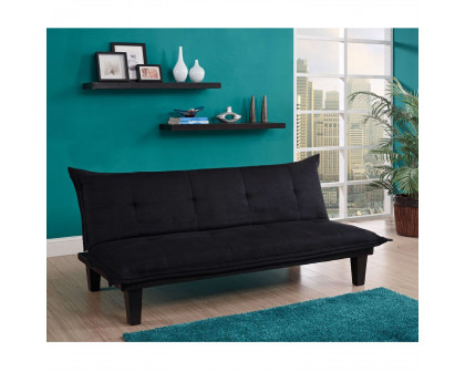 FaFurn™ Click-Clack Sofa-Bed - Black, Microfiber