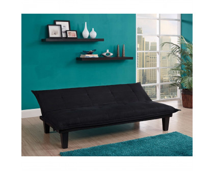 FaFurn™ Click-Clack Sofa-Bed - Black, Microfiber