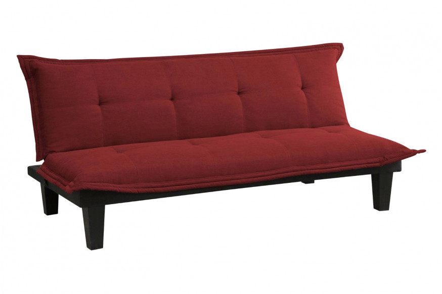 FaFurn™ - Contemporary Futon Style Sleeper Sofa Bed in Red Microfiber