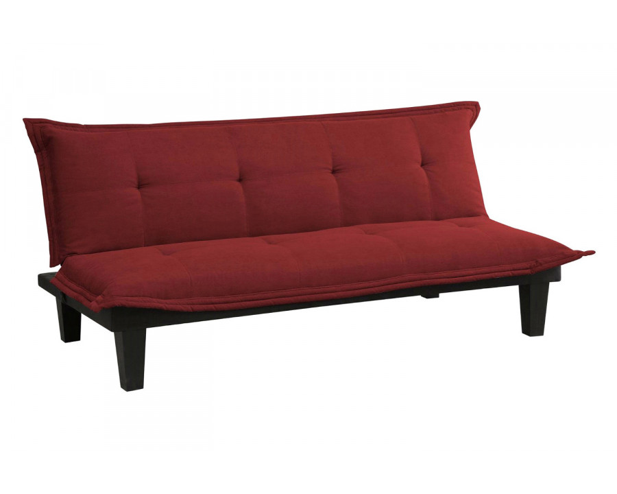 FaFurn - Contemporary Futon Style Sleeper Sofa Bed in Red Microfiber