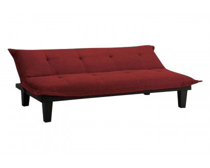 FaFurn™ - Contemporary Futon Style Sleeper Sofa Bed in Red Microfiber