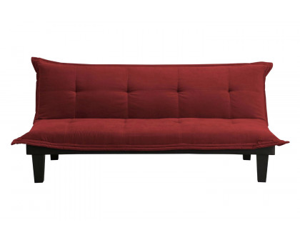 FaFurn™ - Contemporary Futon Style Sleeper Sofa Bed in Red Microfiber