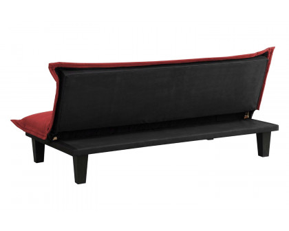 FaFurn™ - Contemporary Futon Style Sleeper Sofa Bed in Red Microfiber