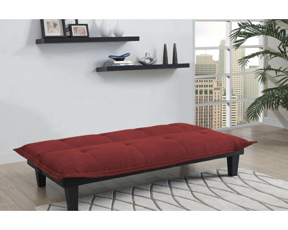 FaFurn™ - Contemporary Futon Style Sleeper Sofa Bed in Red Microfiber