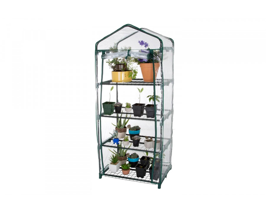 FaFurn Durable 4-Tier Plant Stand Greenhouse with Zippered Pvc Cover