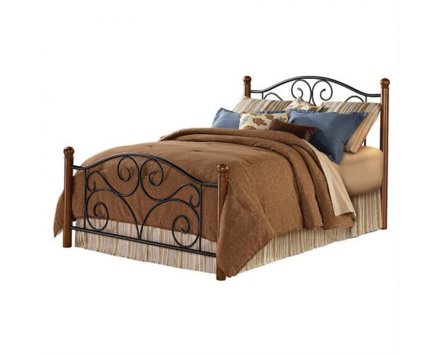 FaFurn - King Size Bed Frame with Headboard and Footboard in Metal