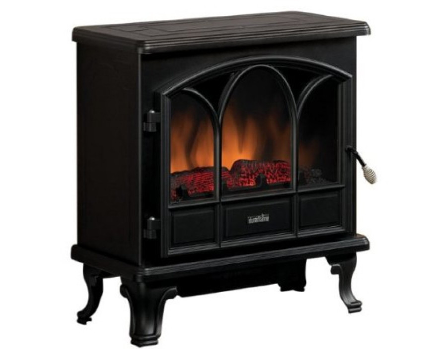 FaFurn - Stove 1500 Watts Electric Fireplace Space Heater in Black, Metal