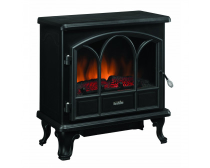 FaFurn - Stove 1500 Watts Electric Fireplace Space Heater in Black, Metal