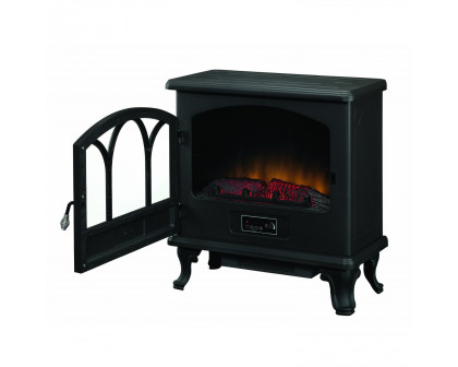 FaFurn - Stove 1500 Watts Electric Fireplace Space Heater in Black, Metal