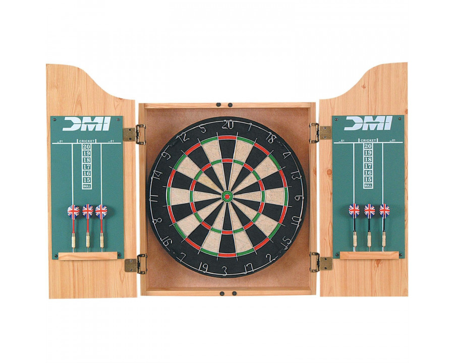 FaFurn Sisal Dartboard with Cabinet Darts and Chalkboard