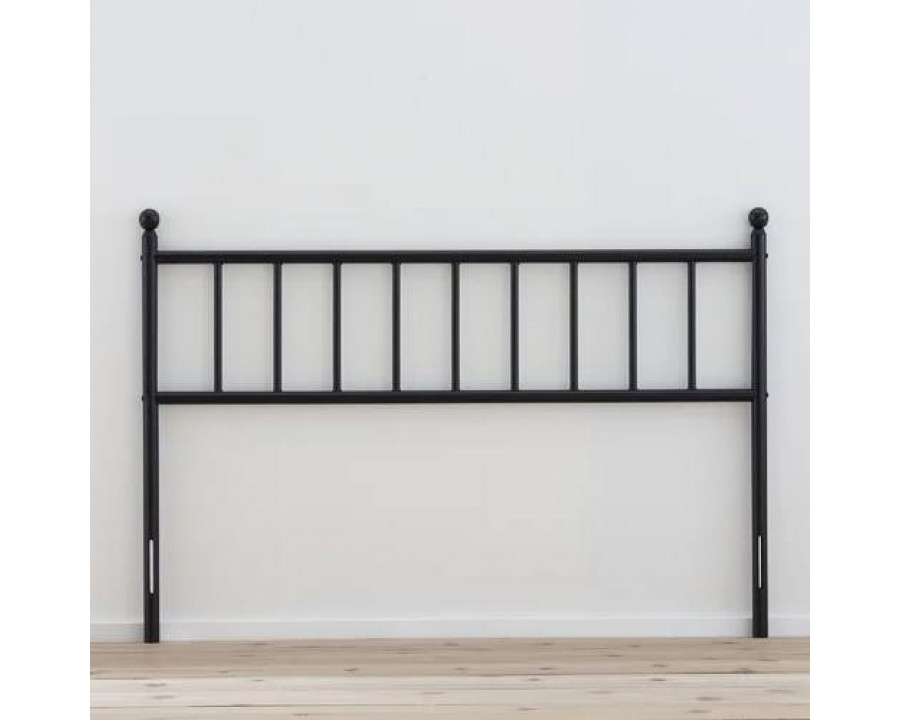 FaFurn - Traditional Queen Size Headboard in Matte Black, Metal