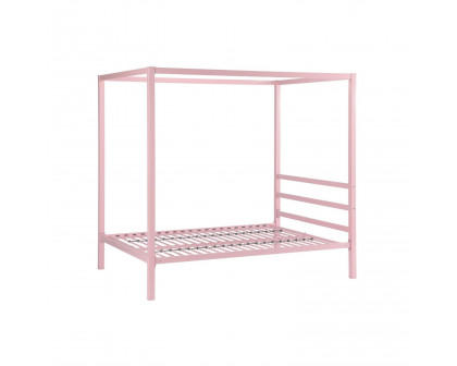 FaFurn - Full Size Canopy Bed Frame in Pink, Metal