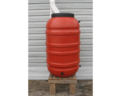 FaFurn - Terra Cotta Red Hdpe Plastic 55-Gallon Rain Barrel with Spigot