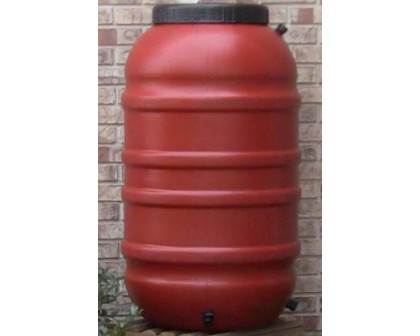 FaFurn - Terra Cotta Red Hdpe Plastic 55-Gallon Rain Barrel with Spigot