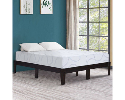 FaFurn Full Size Platform Bed Frame - White Slats, Wood