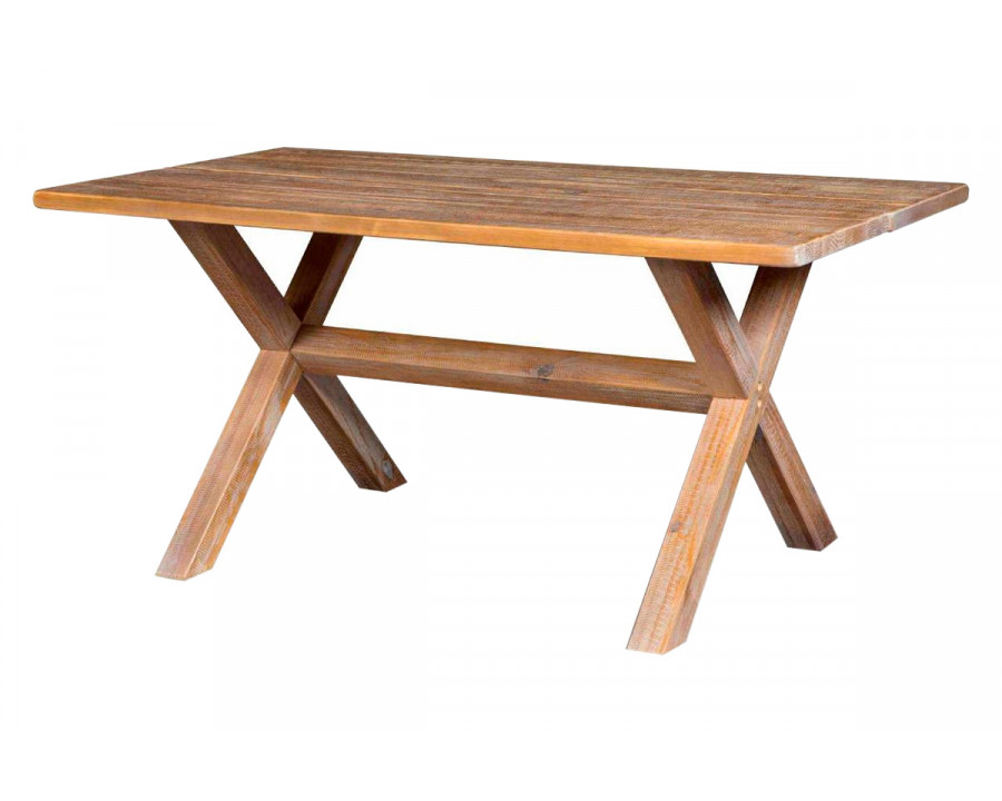 FaFurn - Modern Farmhouse Solid Dining Table in Distressed Driftwood, Pine Wood