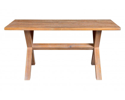 FaFurn - Modern Farmhouse Solid Dining Table in Distressed Driftwood, Pine Wood