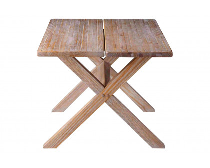 FaFurn - Modern Farmhouse Solid Dining Table in Distressed Driftwood, Pine Wood