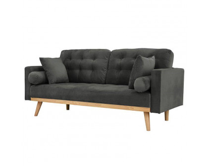 FaFurn™ Modern Sofa with Wood Legs - Dark Gray, Fabric