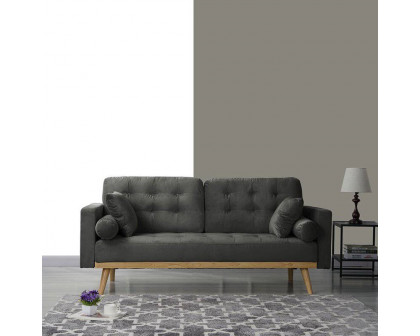 FaFurn™ Modern Sofa with Wood Legs - Dark Gray, Fabric