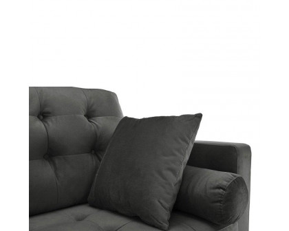 FaFurn™ Modern Sofa with Wood Legs - Dark Gray, Fabric