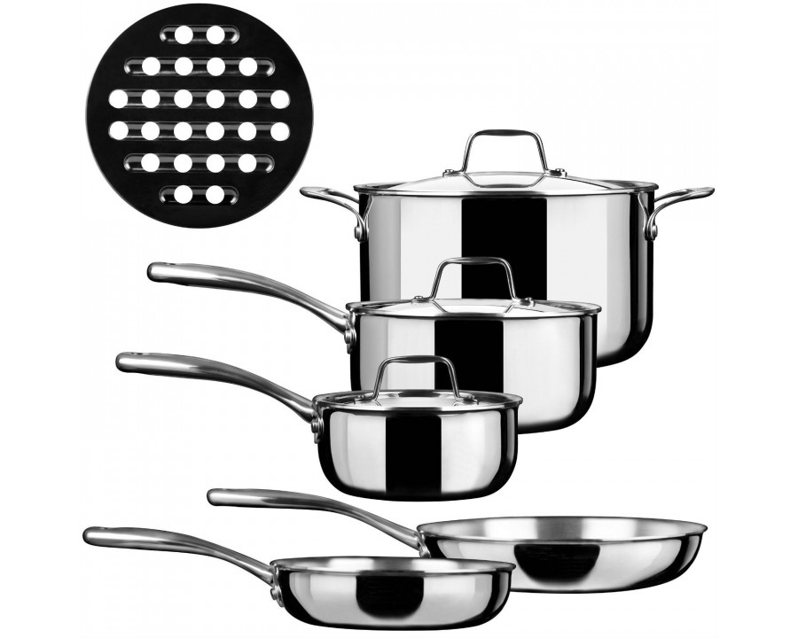 FaFurn - 9-Piece Cookware Set in Stainless Steel