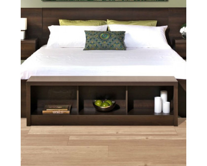 FaFurn - Footboard Bench with Storage in Espresso, Wood