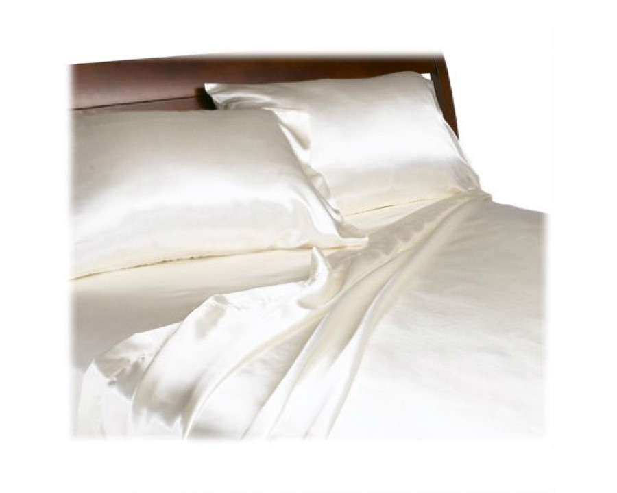 FaFurn - California Size Sheet Set in Ivory, Satin