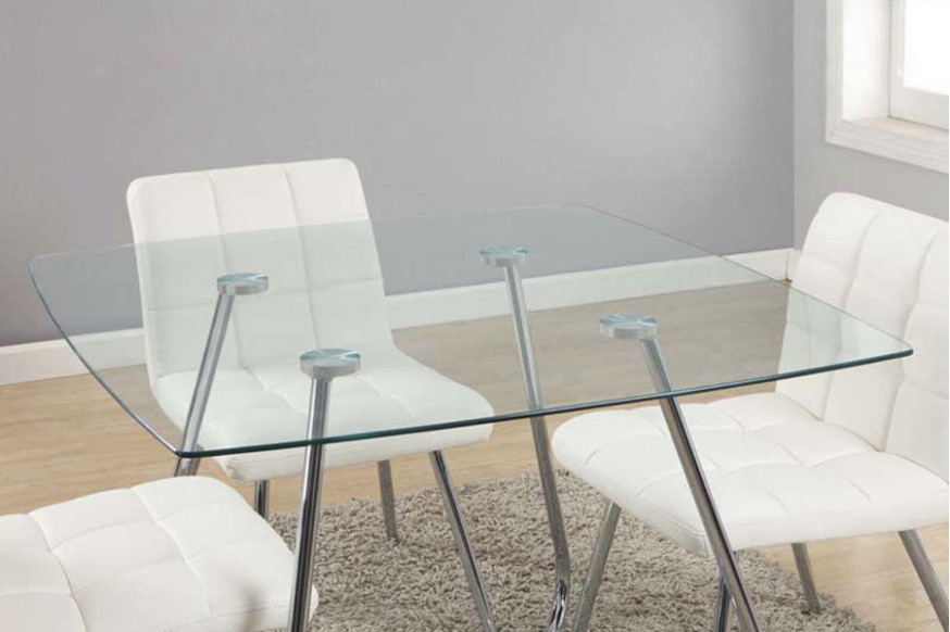 FaFurn™ - Modern Square Dining Table 40 X 40-Inch with Tempered Glass Top