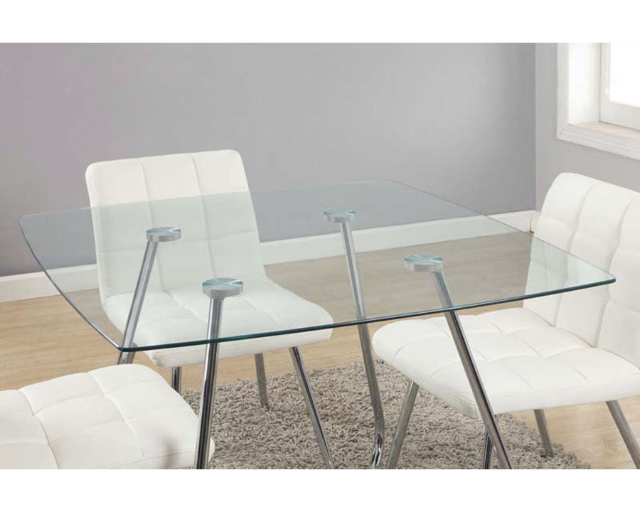 FaFurn - Modern Square Dining Table 40 X 40-Inch with Tempered Glass Top