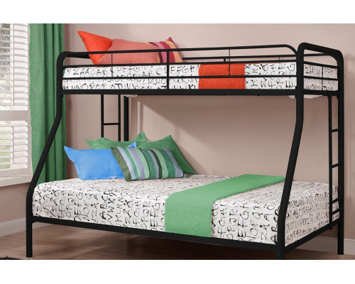 FaFurn - Twin Over Full Size Bunk Bed in Sturdy Black Metal