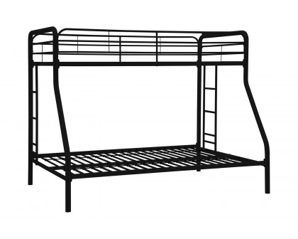 FaFurn - Twin Over Full Size Bunk Bed in Sturdy Black Metal