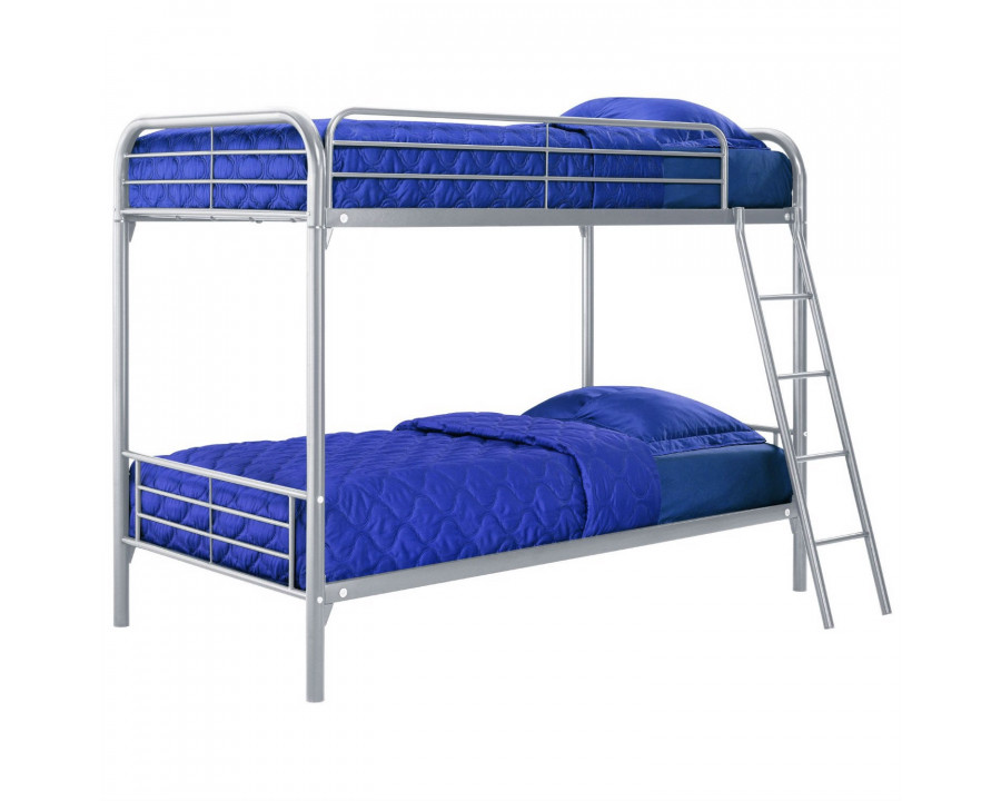 FaFurn - Twin Size Bunk Bed in Silver, Metal