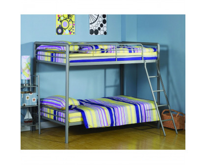 FaFurn - Twin Size Bunk Bed in Silver, Metal