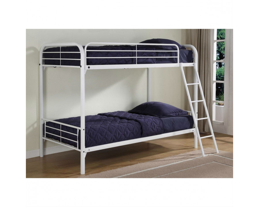 FaFurn - Twin Size Bunk Bed in White, Metal