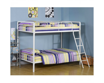 FaFurn - Twin Size Bunk Bed in White, Metal