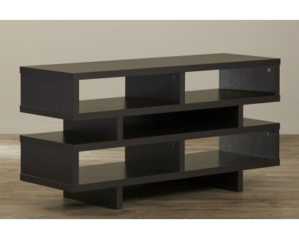 FaFurn - Modern TV Stand Entertainment Center in Dark Brown Wood Finish