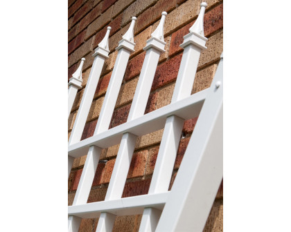 FaFurn™ - 7.75 Ft Fan Shaped Garden Trellis with Pointed Finals in White Vinyl