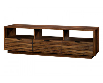 FaFurn - Modern Walnut Finish TV Stand Entertainment Center Fits Up To 70-Inch Tv